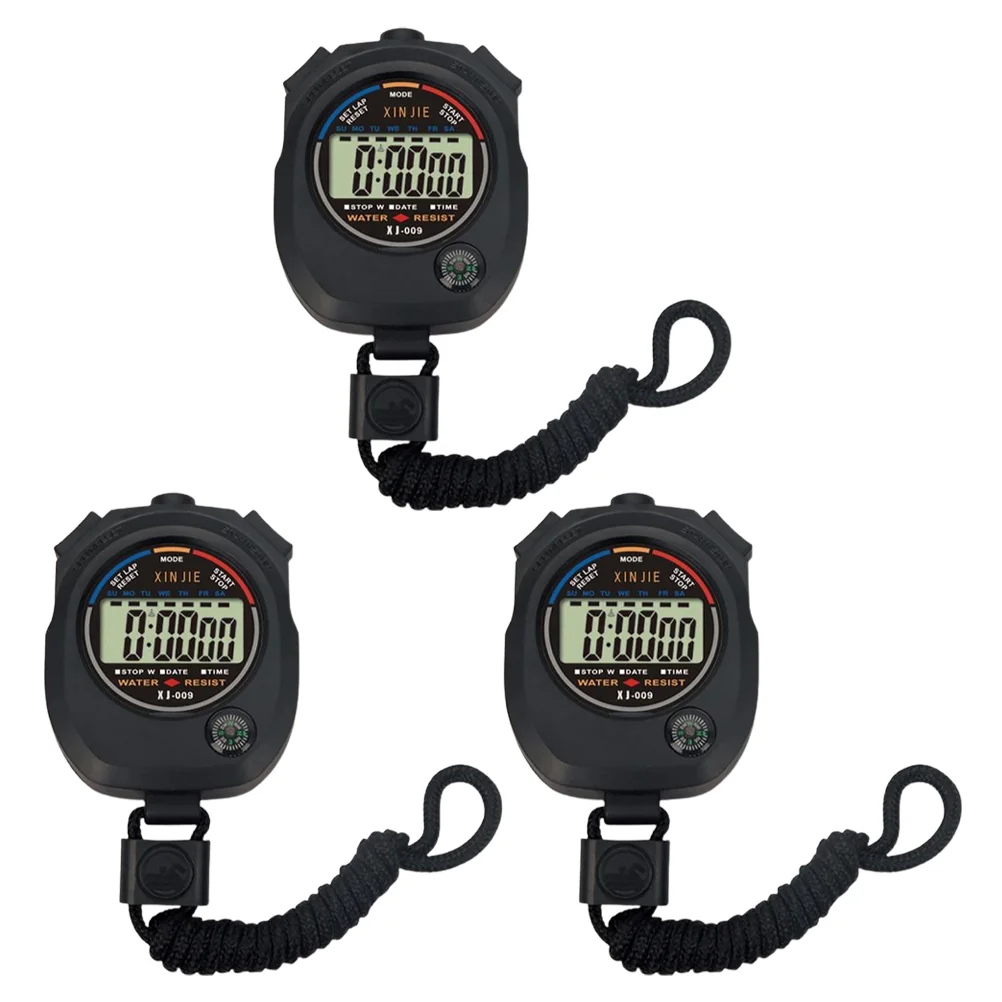 

3 Pcs Timer Stopwatch for Game Professional Match Stopwatches Training Sports Major Abs