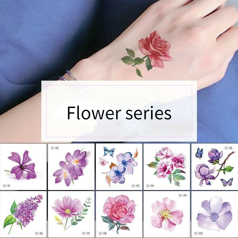 

Временные татуировки наклейки для женщин боди-арт татуировка наклейка 3D бабочка роза цветок перо татуировка водостойкая 6X6 см подарок