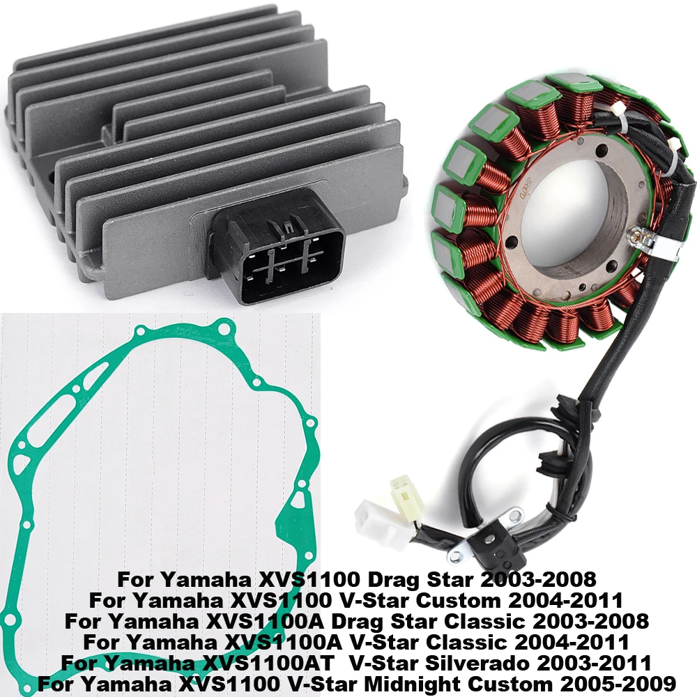 

Motorcycle Regulator Rectifier Stator Coil Gasket For Yamaha XVS1100 Drag Star 2003-2008 XVS1100A V-Star Classic 2004-2011
