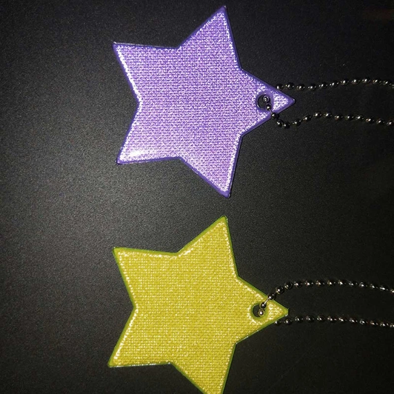 5x for Creative Star Reflective Gear Keychain for Key Ring for Handbag Bac