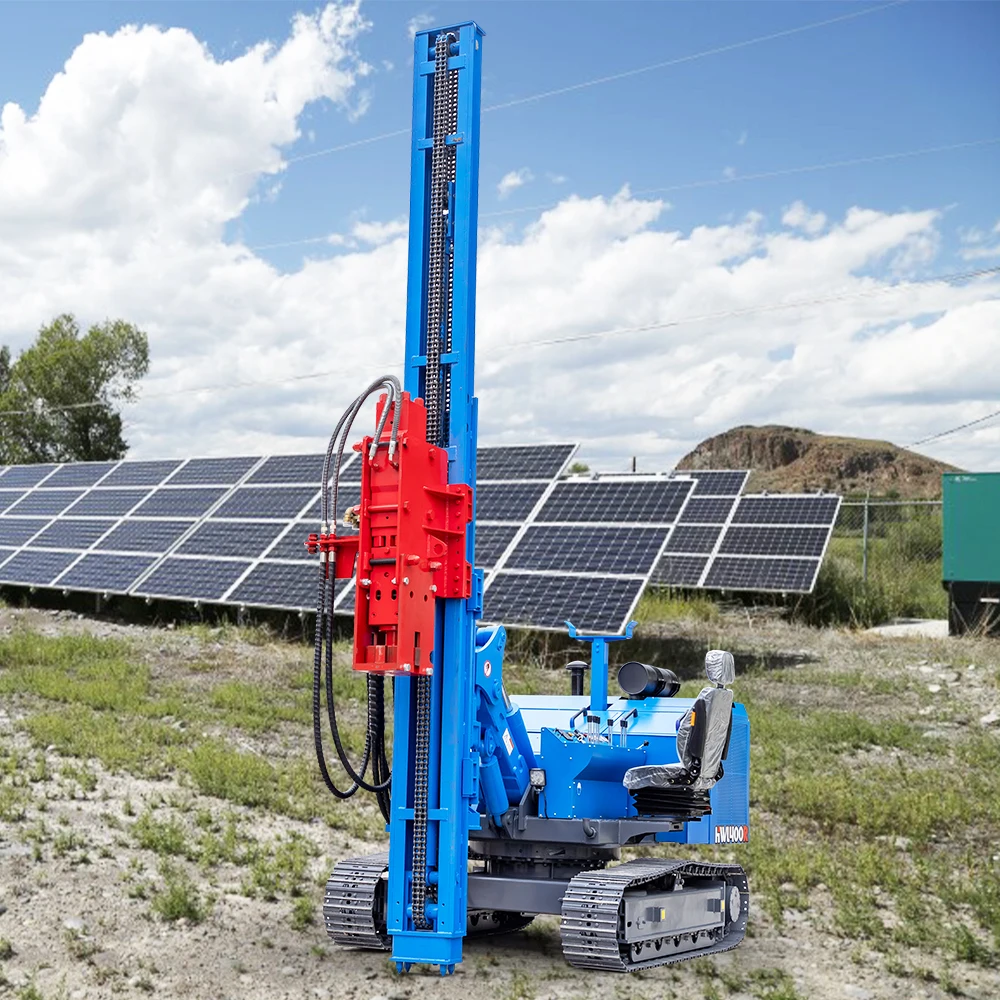 Solar panels install hydraulic ramming pile driver machine Photovoltaic vibrating hammer piles driving machine manufacturer