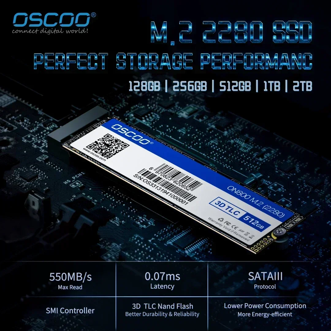 Imagem -05 - Oscoo-disco de Estado Sólido para Laptop e Notebook M.2 Ssd 2280 Ngff Sata3 128gb 256gb 512gb 1tb 6gb 560 mb s