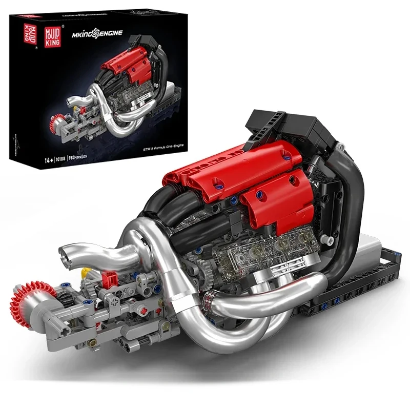 Mould King 10188 Technische motorisierte STR13 Formel-1-Motorbausteine Sport-Rennwagen-Motor-Vogelspielzeug-Set für Erwachsene