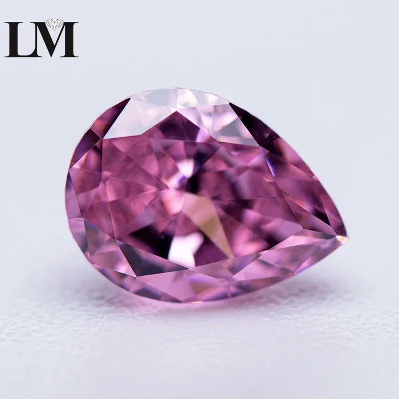 

Cubic Zirconia Stone 5A Grade Dark Pink Color Pear Shape 4k Crushed Ice Cut Lab Synthetic Cz Gems For DIY Women Jewelry Making