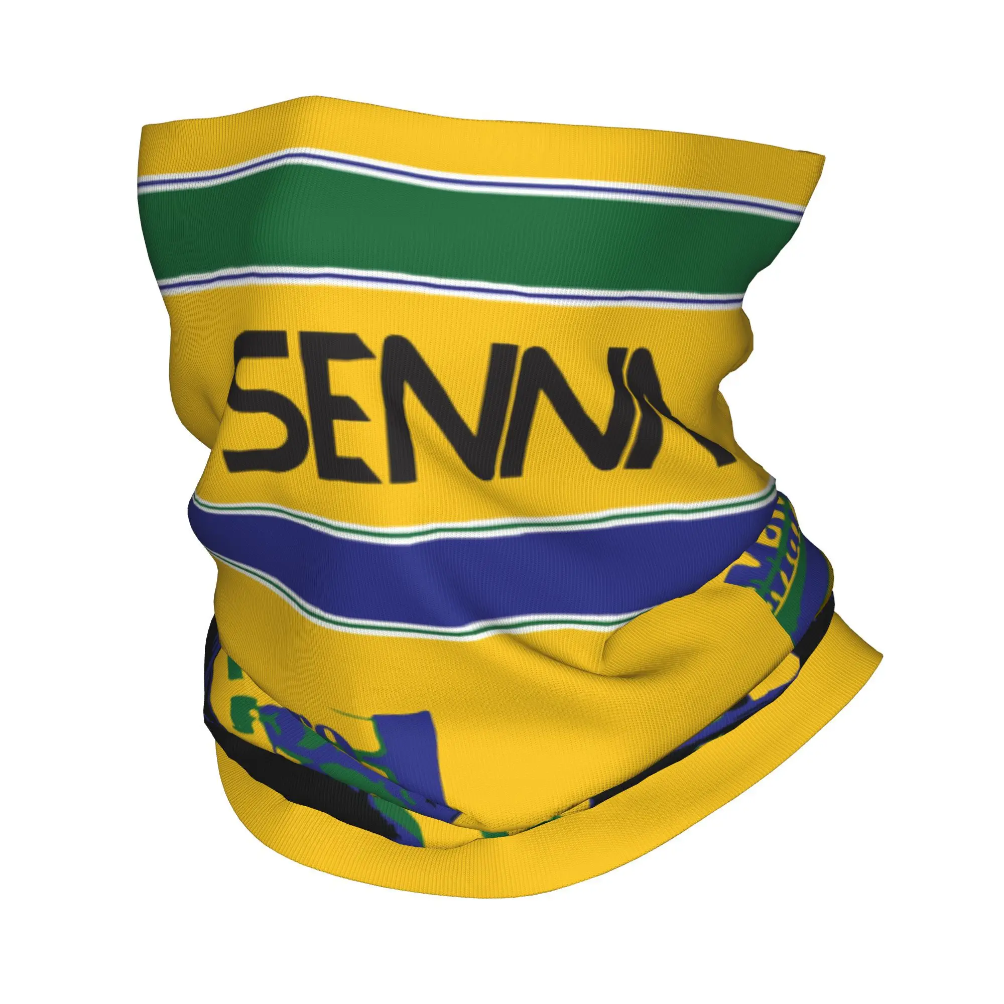 Custom Senna Ayrton Bandana Neck Warmer Men Women Winter Hiking Ski Scarf Gaiter  Face Cover