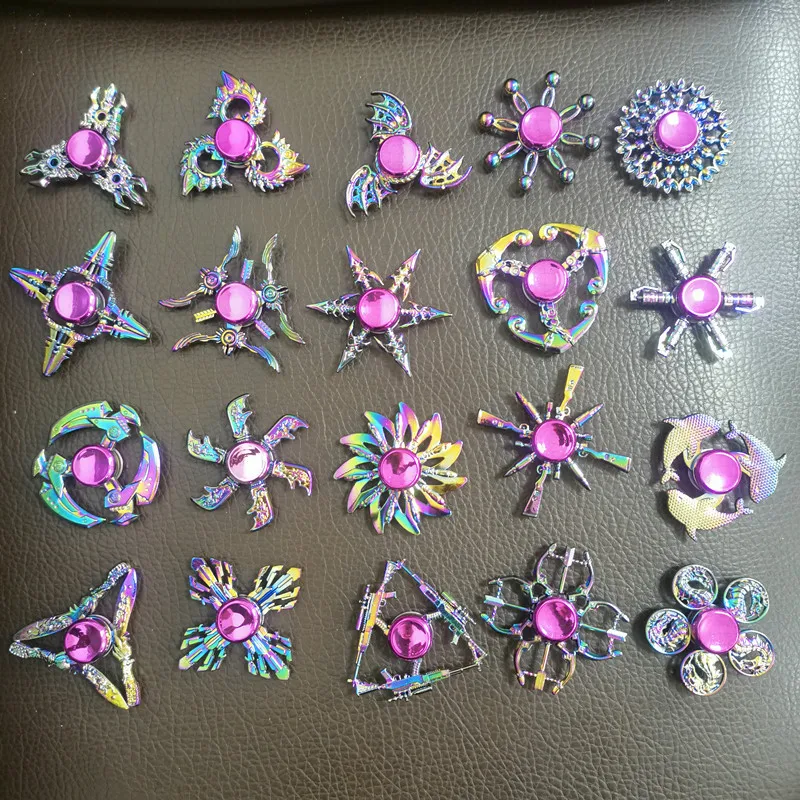 Bunter Legierungs-Fingerspinner, Metall-Fingerrotations-Ornament, Freizeit-Stressabbau-Deko, Party-Geschenk – Detail 3