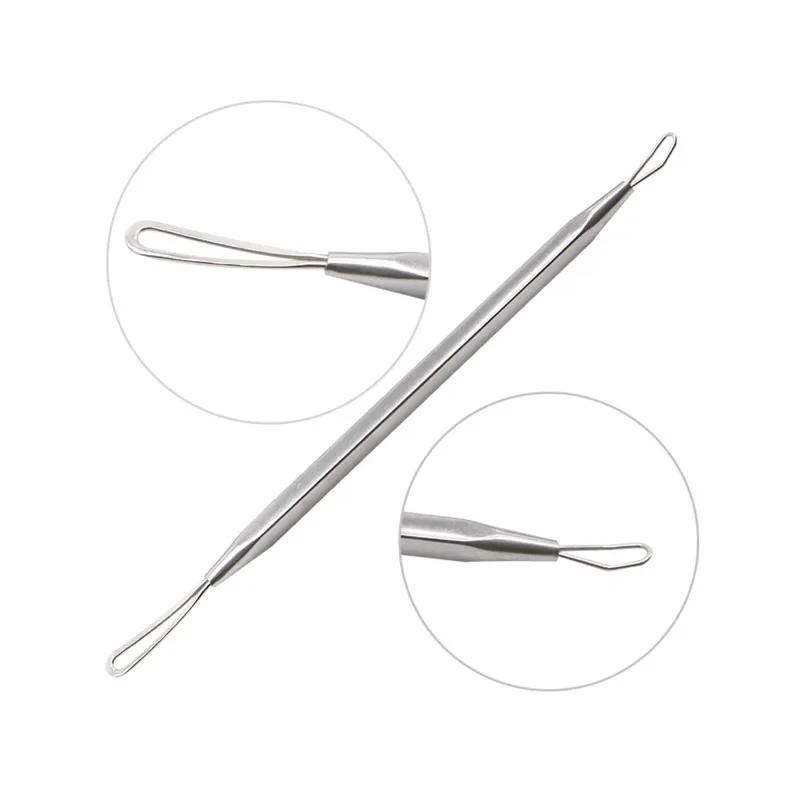 高品質のステンレス鋼のにきびにきびにきびダブルリングスクイズ抽出ツール