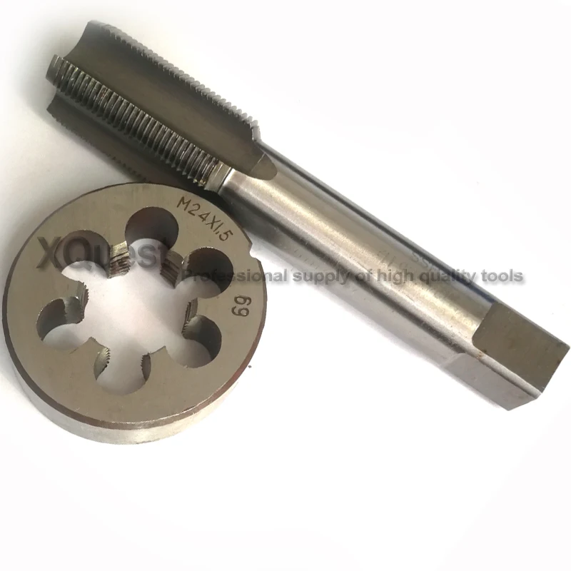 2pcs Metric Screw Tap and Die set M21 M22 M23 M24 Machine thread cutting round dies plug taps M21X1.5 M21X1 M22X2.5 M23X1 M24X2