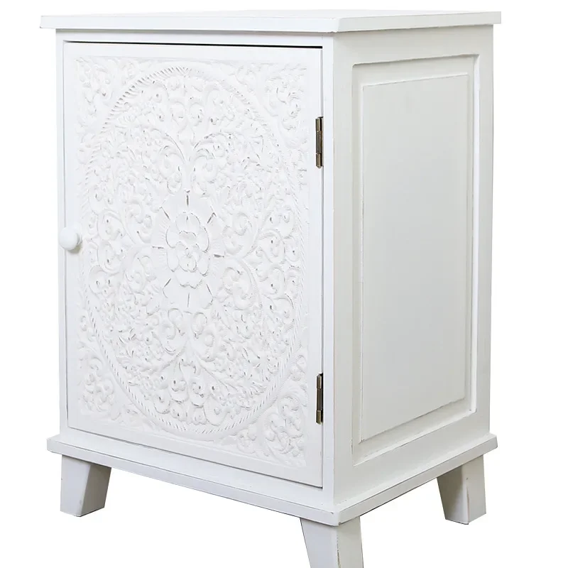 Modern simple living room chest cabinet home sofa side few lockers bedroom bedside table French engraving