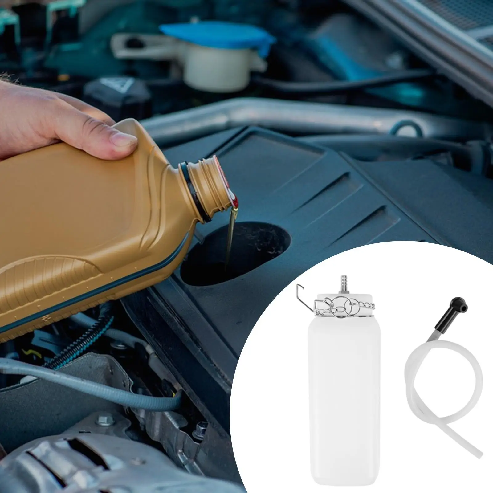 

Бутылка для прокачки тормозов емкостью 1 л, простая в использовании, портативная, с ремонтом трубки и цепи