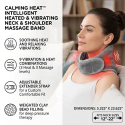 New Hot Sell Portable Heat Massaging Neck Wrap Memory Foam Electrically Heated Massage Neck Heat Therapy Massage Pillow