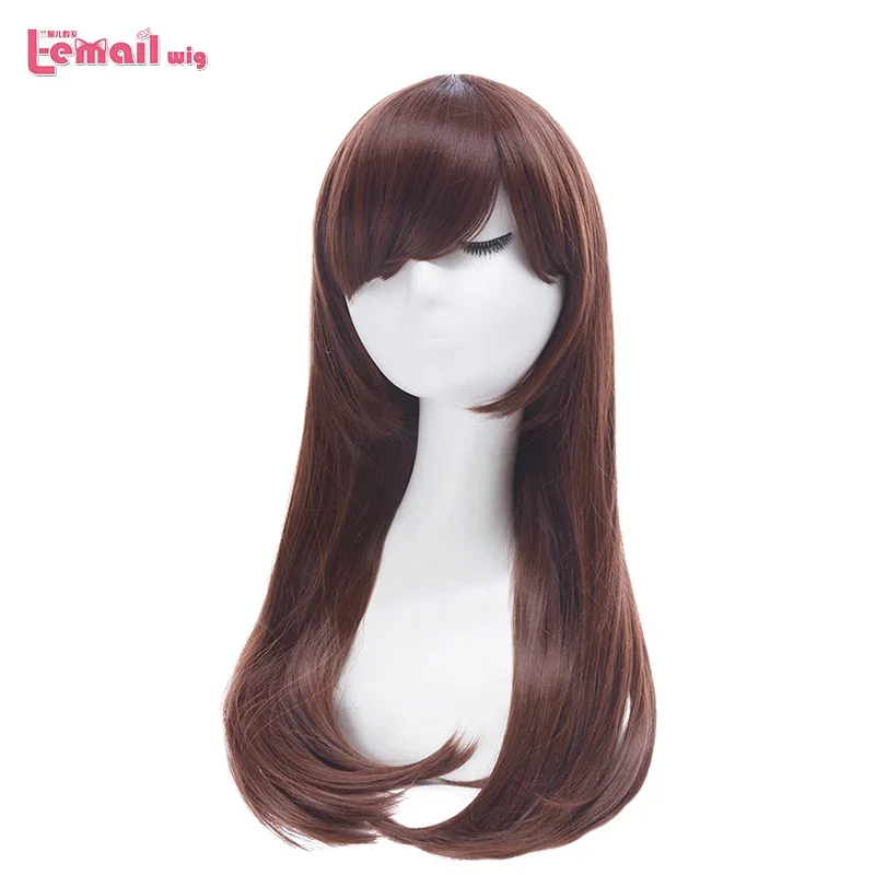 L-email wig game ow D. va cosplay wigs DVA cosplay brown wig heat resistant synthetic hair women game cosplay wig Halloween