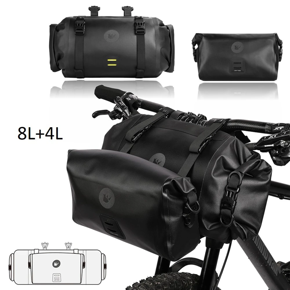

Bike Handlebar Bag Waterproof Big Capacity 4L 8L 12L Frame Front Tube Cycling Bag Trunk Pannier Bike Accessories