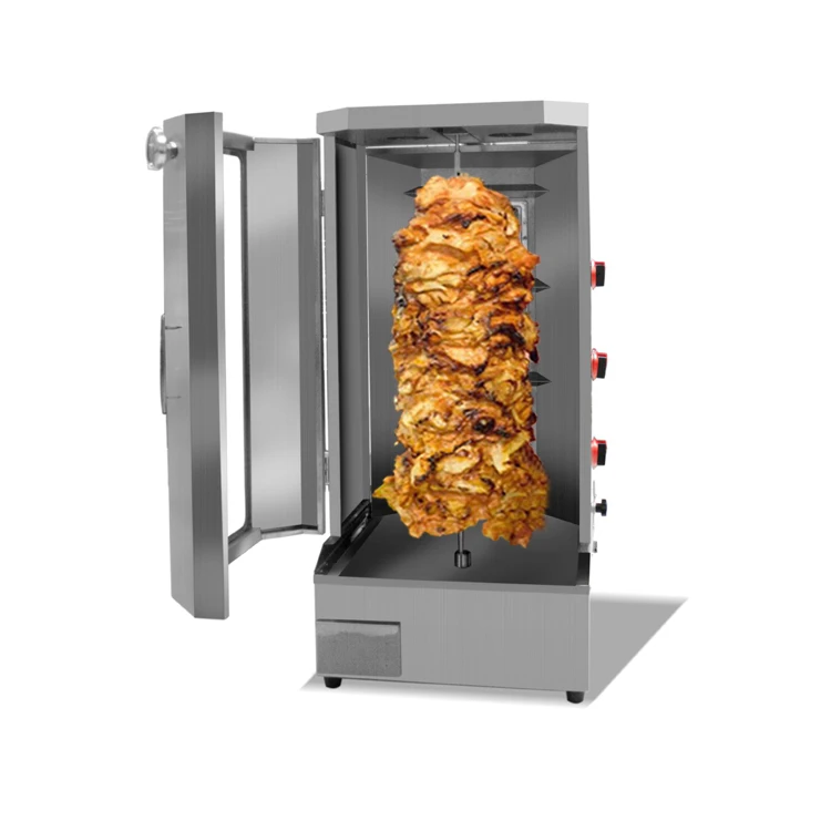 for High Quality Commercial Baking Kebab Machine 3 Burner Chicken Gas Shawarma Grill For Sale