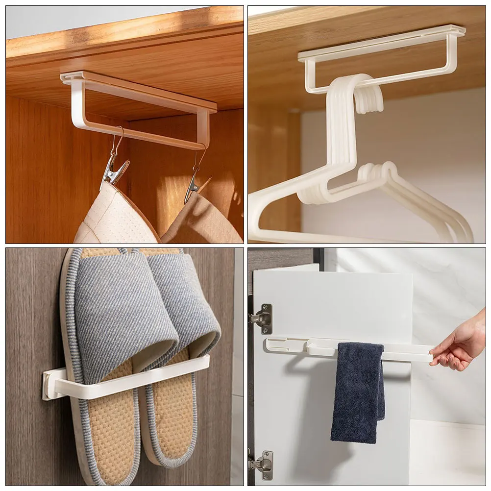 

Self Adhesive Towel Bar White No Drill Bathroom Kitchen Hand Towel Holder Modern Sliding Storage Rack Tea Towels Black