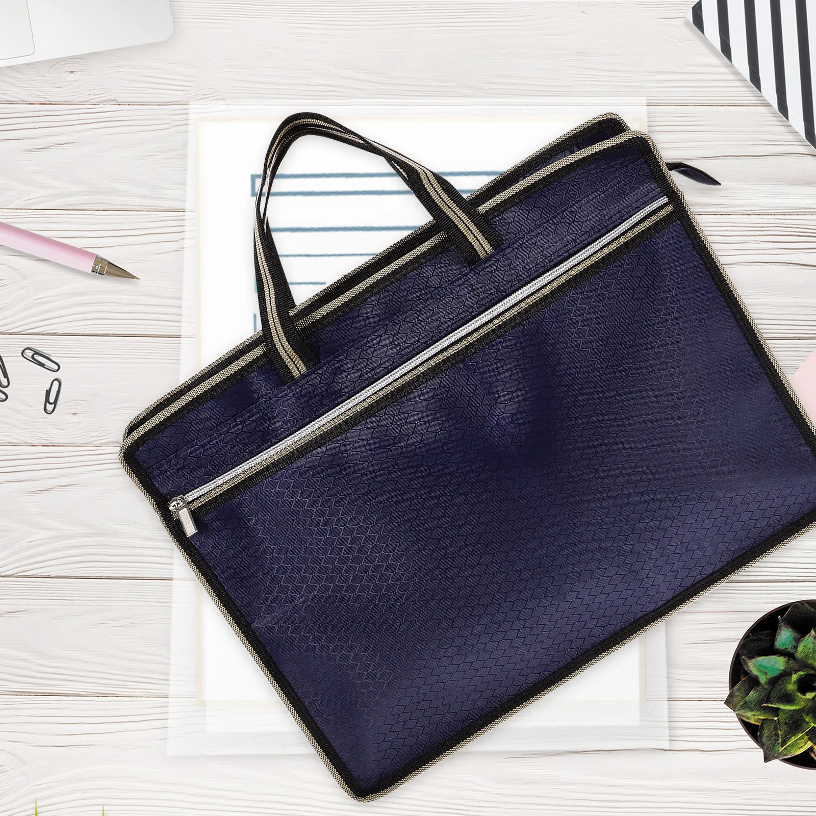 

Сумка для документов из ткани Оксфорд с застежкой-молнией, портативный органайзер для документов для сотрудников, студентов, рабочих, безопасный чехол для хранения файлов