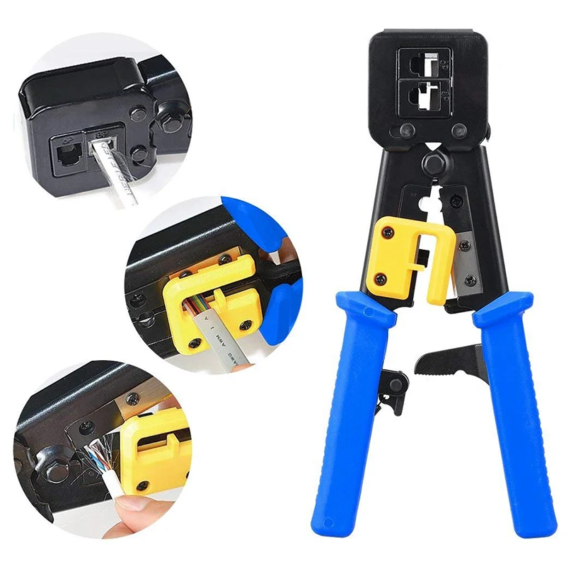 NEW-Network Tool Kit Set, Crimp Tool Rj45, Cat5 Cat6 Cable Tester Repair Wire Stripping Cutter, Rj45 Coax Plug Crimping, Rj11 Wi