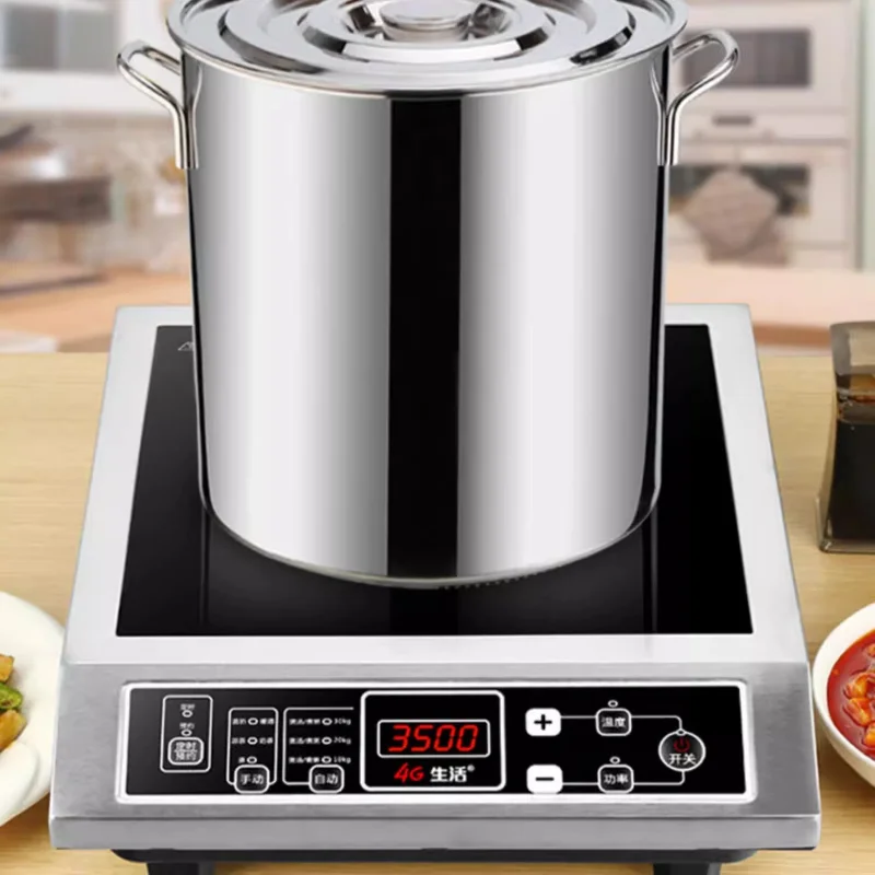 3500W High Power Flat Induction Cooker Commercial Household Stainless Steel Electric Stir-Fry Stove for Restaurant Home Use
