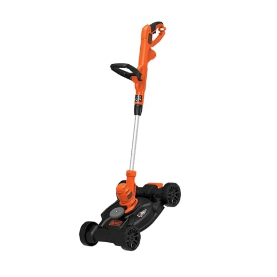 Electric lawn mower weed eater and edger 3-in-1 combo for residential use; plastic housing; black and green; lightweight corded