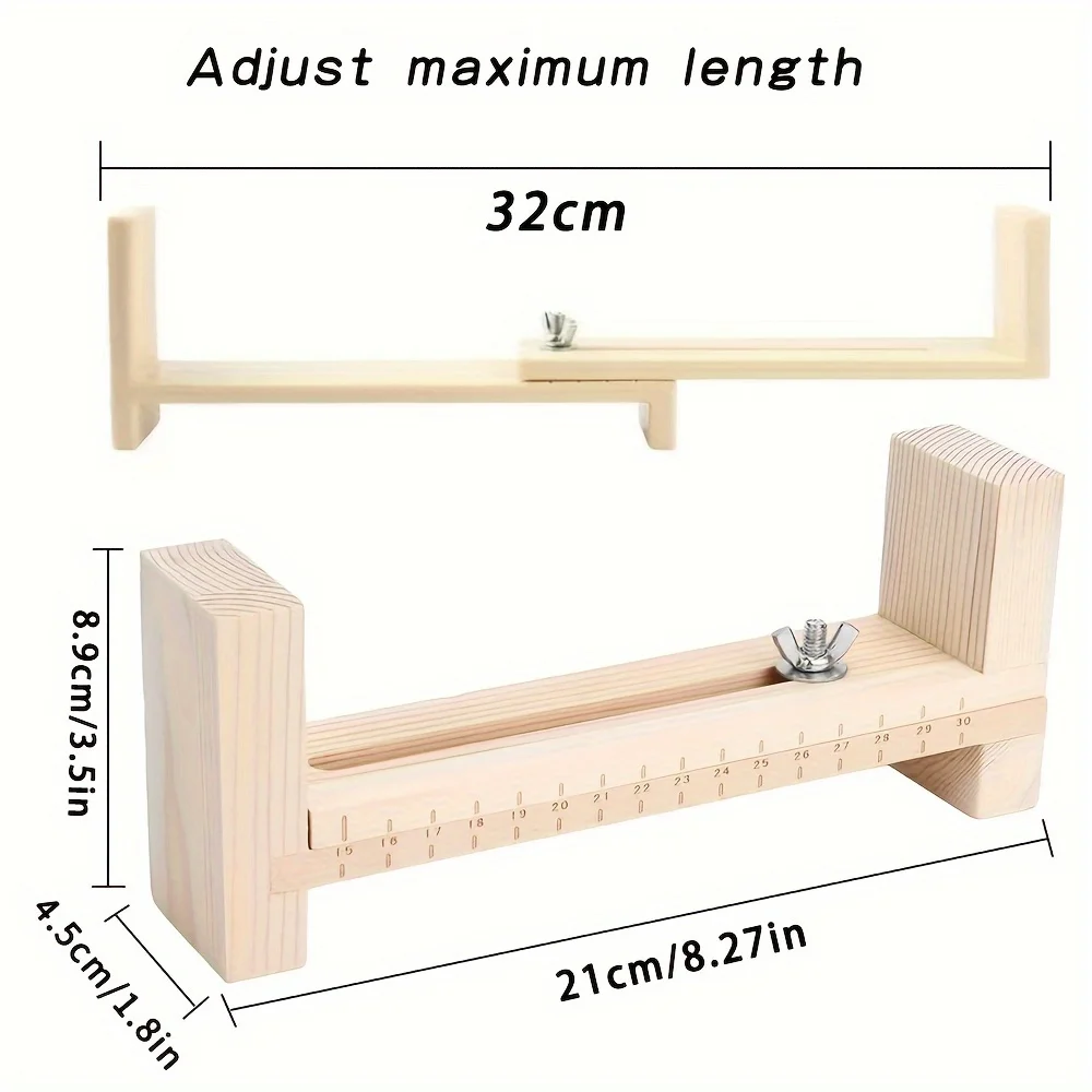 Wood Paracord Bracelet Jig,Adjustable DIY Hand Knitting Wristband Jig with 2 Clamp,Necklace Bracelet Braiding Tool Kit