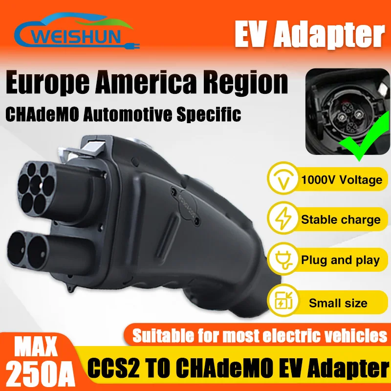 

200A CCS2 TO CHAdeMO EV Adapter DC fast EV Car CCS2 Charger Connector Electric Vehicle Charging Station 1000V Chademo Car