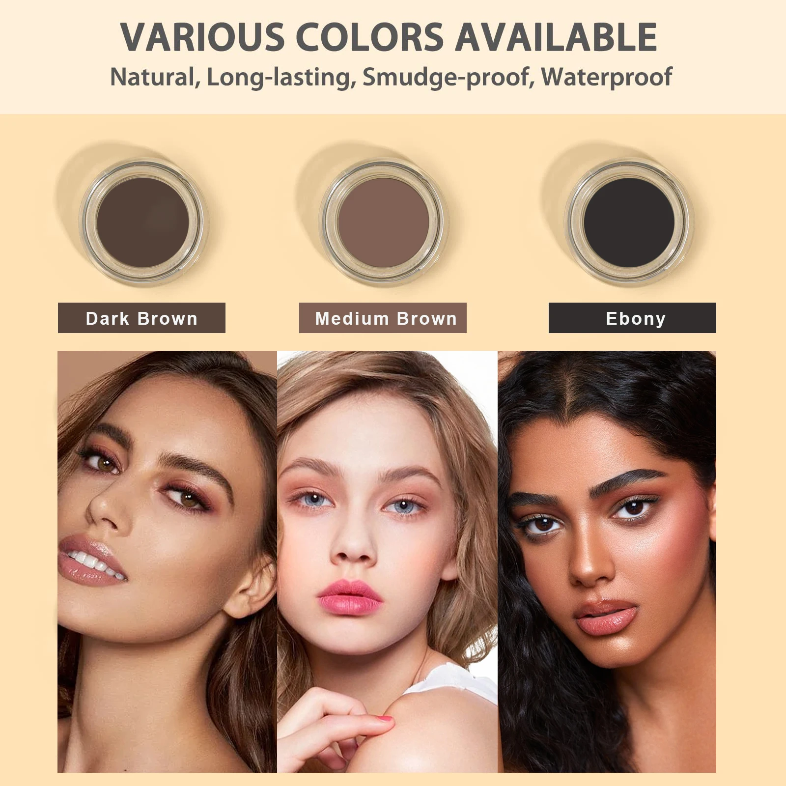 جل دهان الحواجب الناعم طويل الأمد ، كحل مقاوم للماء ، صبغة حاجب العين ، مكياج أسود ، مستحضرات تجميل #3
