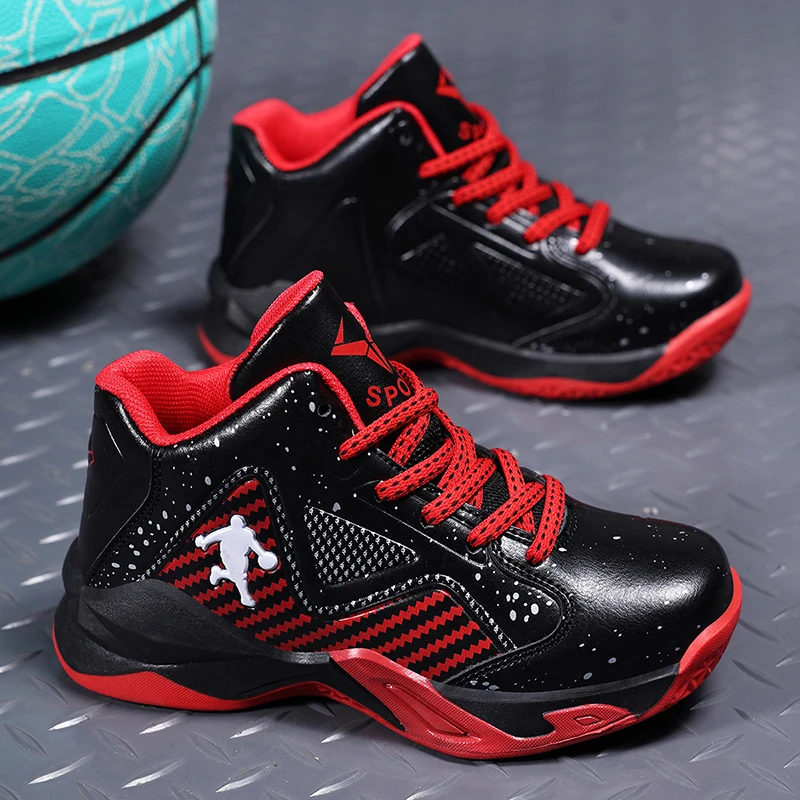 

Children‘s Basketball Shoes Non-slip Breathable Basketball Training Sneakers Lace-up Boys Girls Athletic Shoes Basketball Boots
