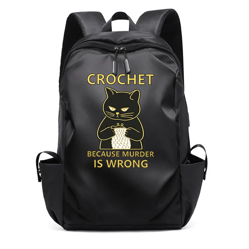 

Мужской и женский рюкзак с рисунком черного кота, школьный рюкзак большой емкости, модный рюкзак для ноутбука для мальчиков и девочек