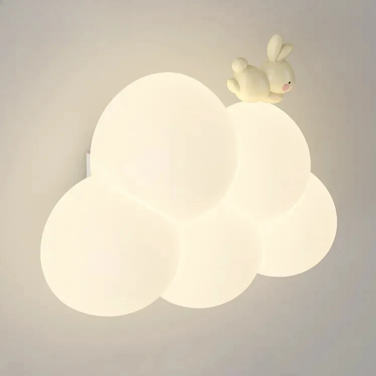 Medieval Bauhaus Cloud Cream Monkey Eye Protection Creative Lustre Lights LED Wall Lamps for Bedroom Home Decoration Chandelier