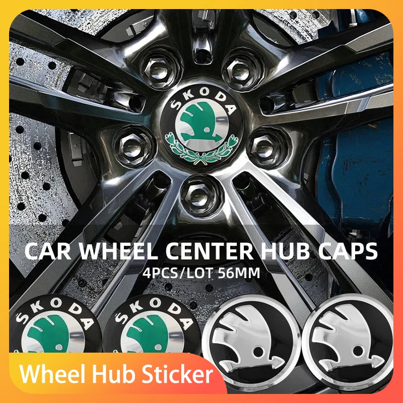 

4pcs 56mm Car Wheel Center Hub Cap Rim Cover Emblem Stickers For Skoda Sharp Sharp crystal Sharp Rapid speed Pye Ye Di trunk