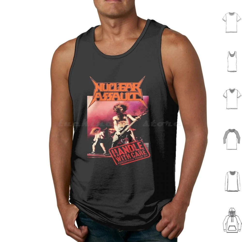 Nuclear Assault Tank Tops Print Cotton Band Coheed And Cambria Double Neck Sacred Reich Terrorizer Municipal Waste