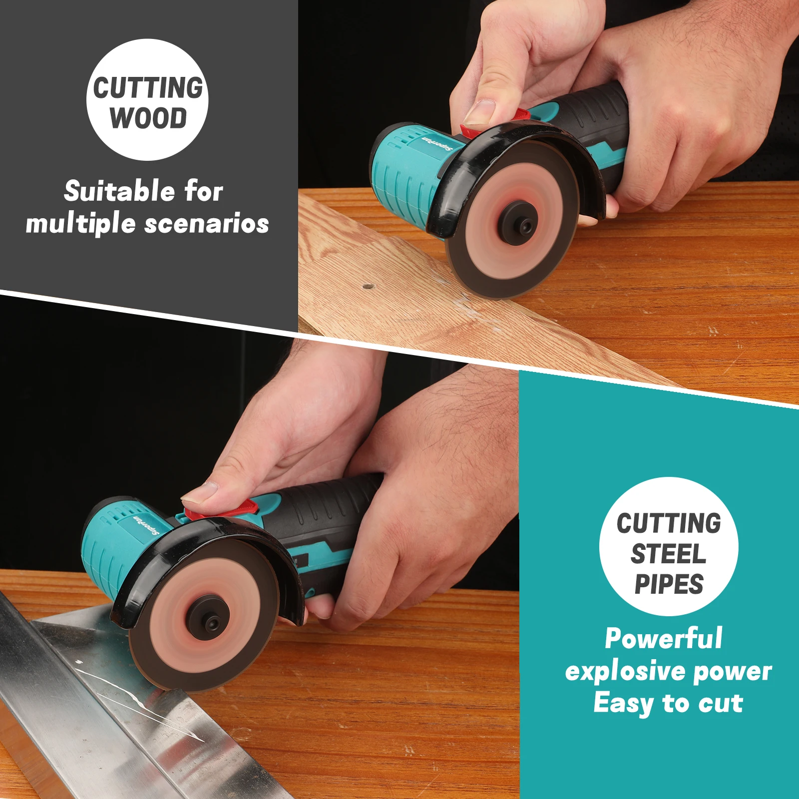 Superpan 12V Miniature Rechargeable Mini Angle Grinder with Battery Cutting Blade Polishing Grinder for Cutting Diamond Cordless