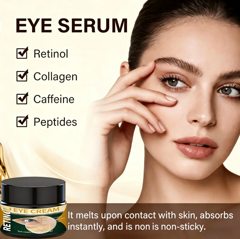 Retinol Eye Cream for Ageing Skin - Precision Wrinkle Diminishment Smooths Fine Lines Under-Eye Care for a Youthful Glow