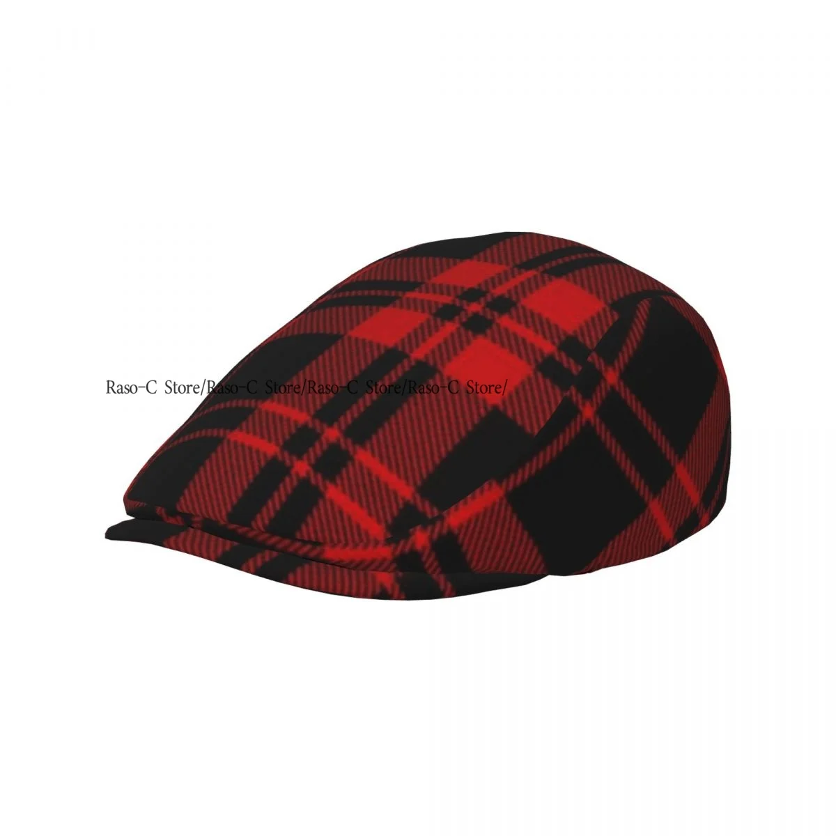 Flat Cap Men Women Newsboy Cap Black And Red Tartan Plaid Driving Bunnet Ivy Hat Bakerboy Hat Spring Summer Boina