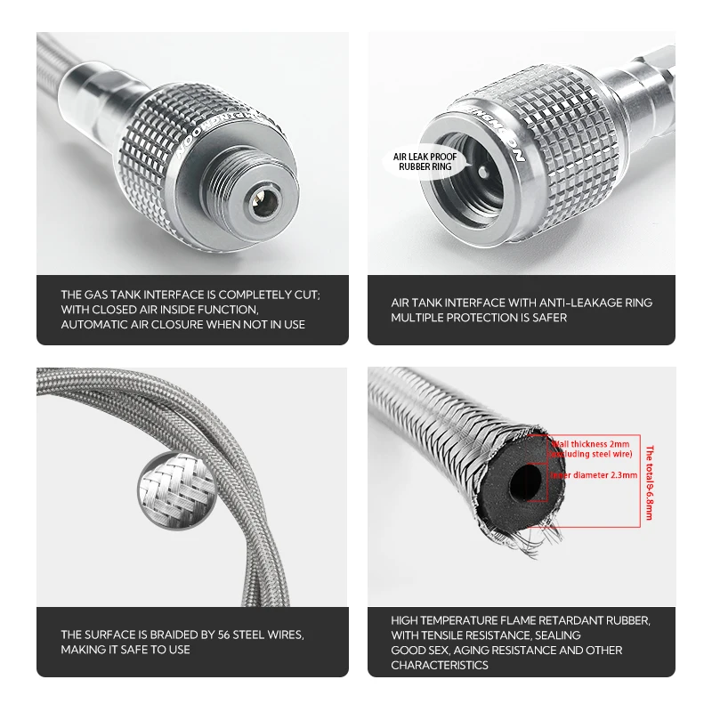 CAMPINGMOON Z21-70 Accessori per fornelli divisi per esterni Linea di estensione del serbatoio del gas piatto con valvola Adattatore per tubo di prolunga per fornello da campeggio