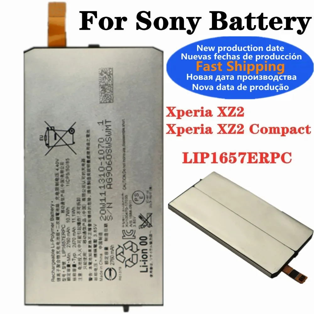 High Quality 2870mAh LIP1657ERPC Battery For Sony Xperia XZ2 / Xperia XZ2 Compact H8314 H8324 SO-05K Phone Battery