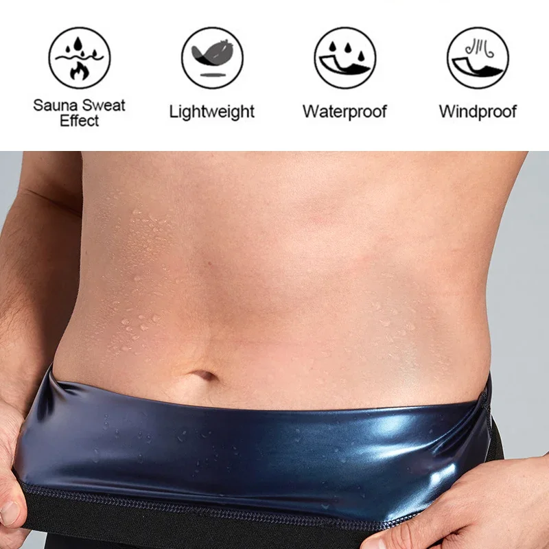 NEW Sweat Sauna Shorts Men\'s Fat Burning Waist Trainer High Waist Fitness Running Sports Underwear Slimming Pants Body Shapewear