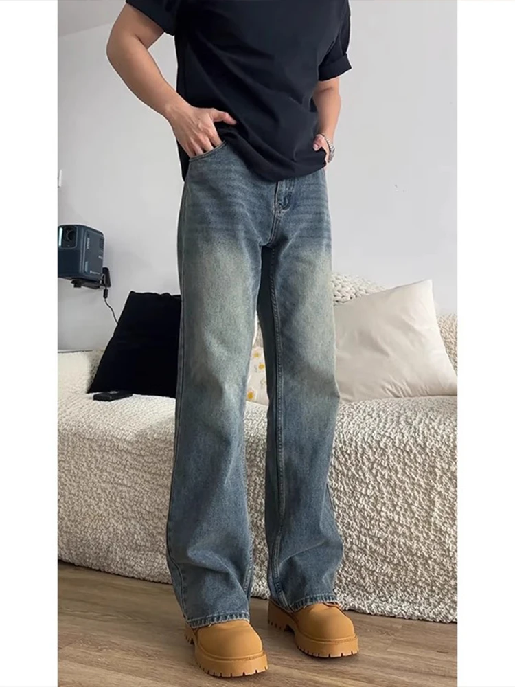 

Gradual Vintage Blue Jeans Men's Loose Straight American High Street Style Casual Youth Summer Jeans Straight Leg Fit