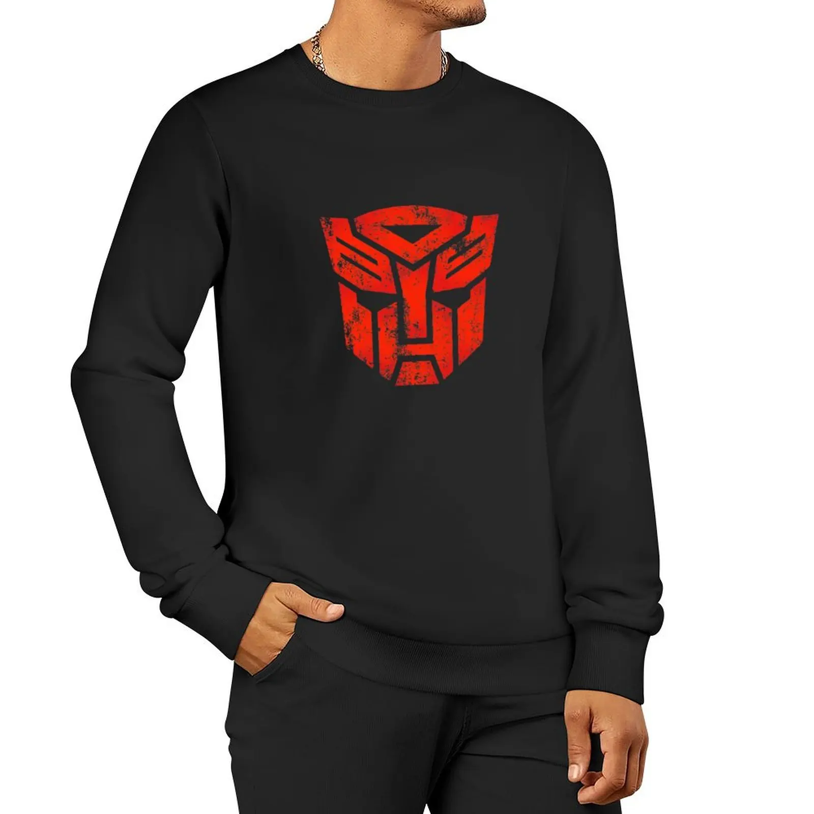 Autobots Logo · Distressed Pullover Hoodie men's autumn clothes japanese style men's sweatshirts