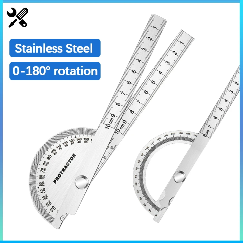 Regulowany kątomierz ze stali nierdzewnej 180 stopni miernik nachylenia Finder linijka miernicza metalu wysokiej precyzji goniometr do obróbki drewna