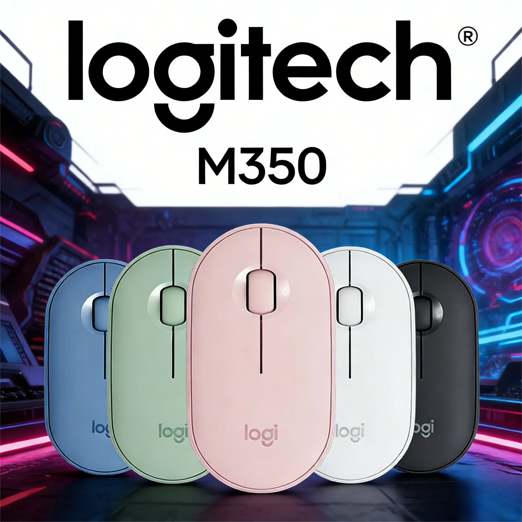 

Logitech M350 Pebble Slim Wireless Mouse, Bluetooth+USB, Ultra-Compact Portable for Office & Gaming
