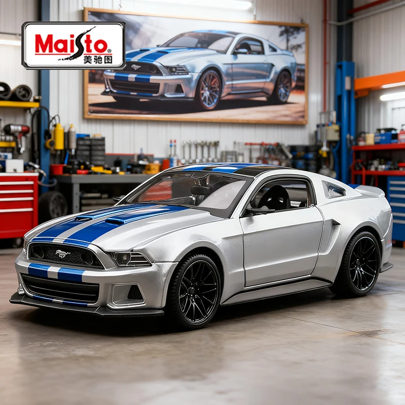 

Maisto 1:24 Ford Mustang Street Racer 2014, легкосплавный автомобиль, литье под давлением и игрушечный транспорт, модель автомобиля, миниатюрная масштабная модель автомобиля для детей