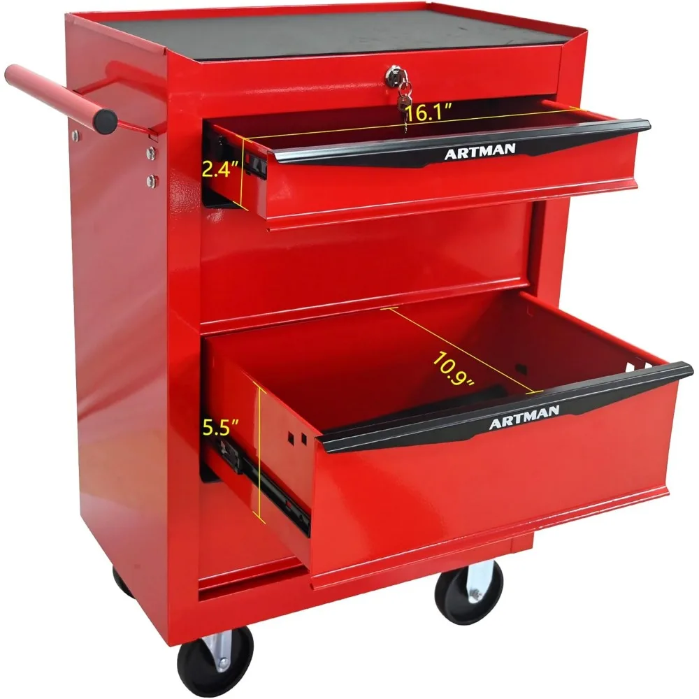 Multifunctional Rolling Tool Chest with 4 Drawers, Heavy-Duty Trolley Organizer for Workshop and Storage Solutions