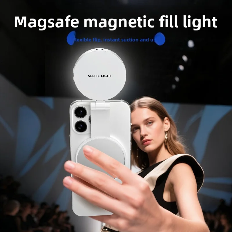 هاتف صغير جديد ملء ضوء مغناطيسي للتصوير المباشر يده الجمال ثلاثي الألوان ضوء محمول في الهواء الطلق صورة شخصية جيب ملء الضوء