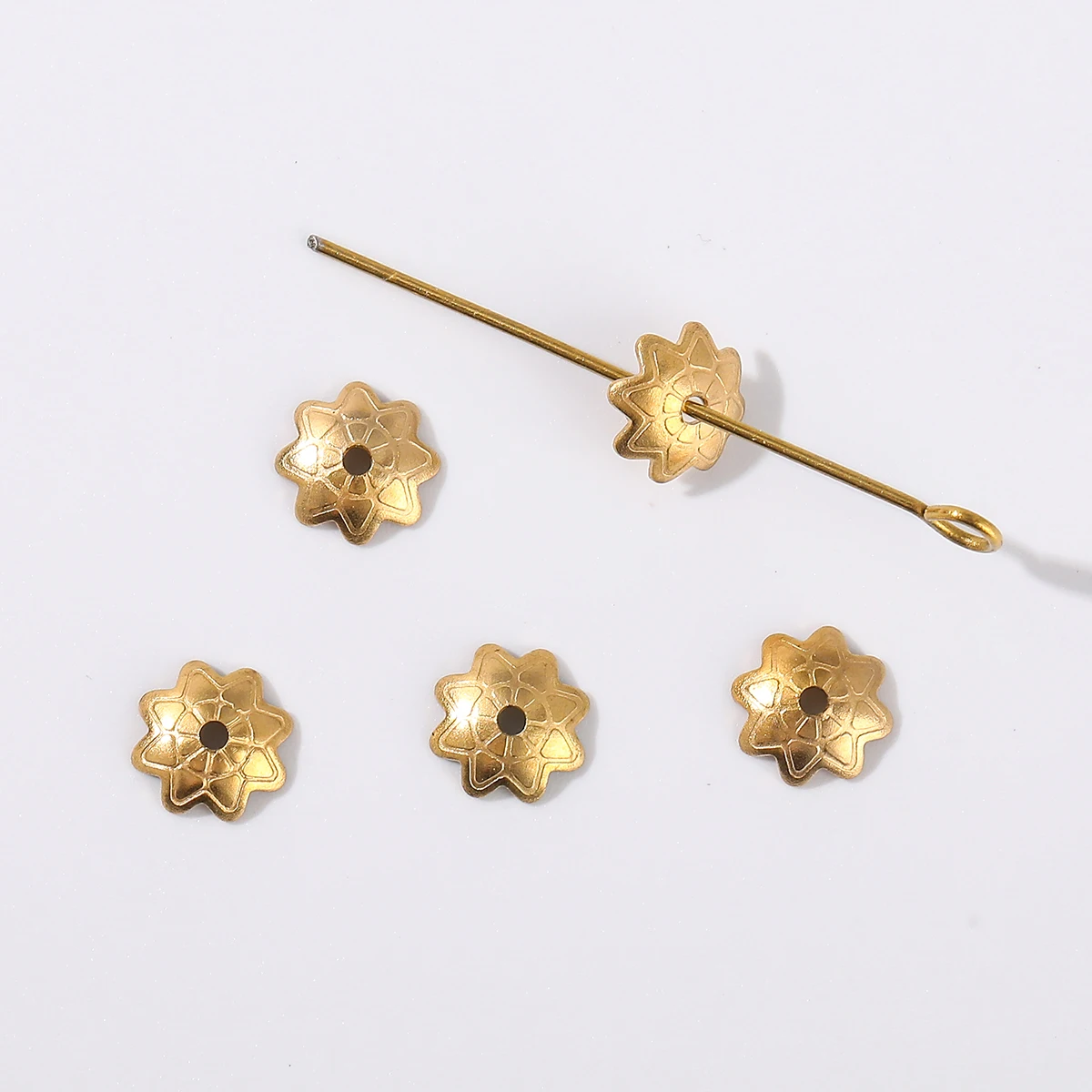 20 Pcs/lot Flower Torus Shape Stainless Steel Bead End Caps Spacer Beads For Jewelry Making Charms Necklace Bracelets Accessory