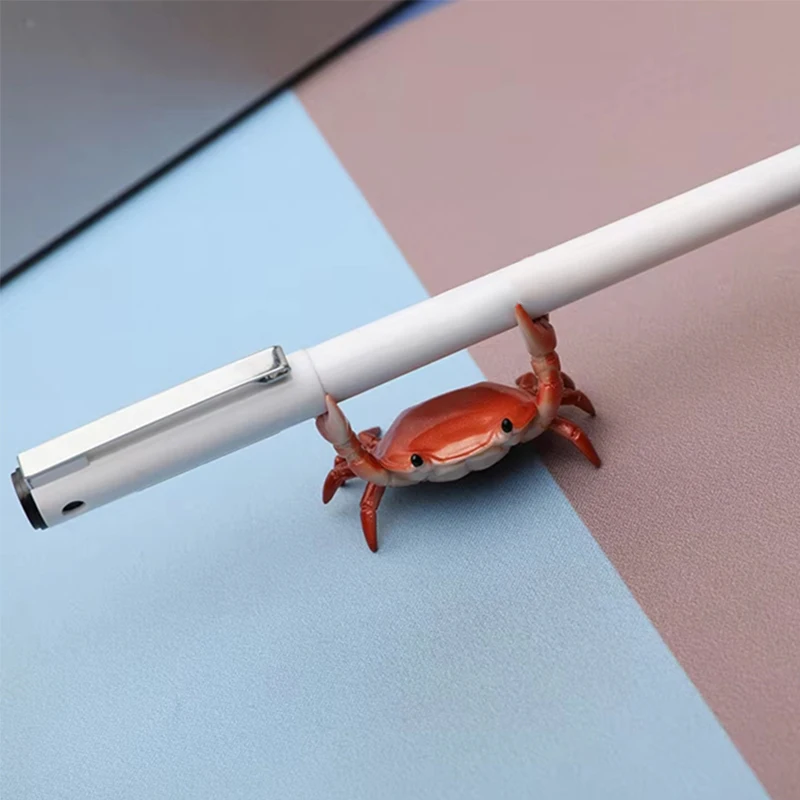 New Funny Crab Pen Holder Desktop Creative Lift Weight Stationery Organizer Cute Decor For Desk Work Office Study Ins Aesthetic