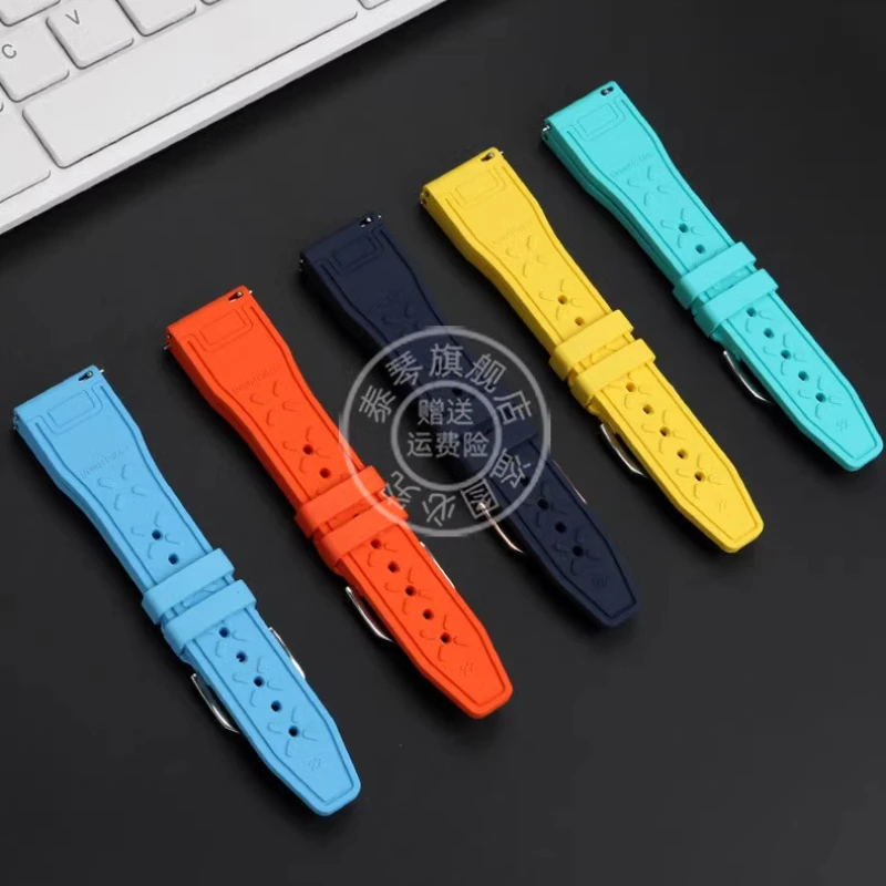 حزام ساعة مطاطي فلورو سريع التحرير ، حزام ساعة لبريتلينغ ، سوبر أوشن ، ذئب أصفر ، لون المنتقمون ، رجال ، 20 ، 22