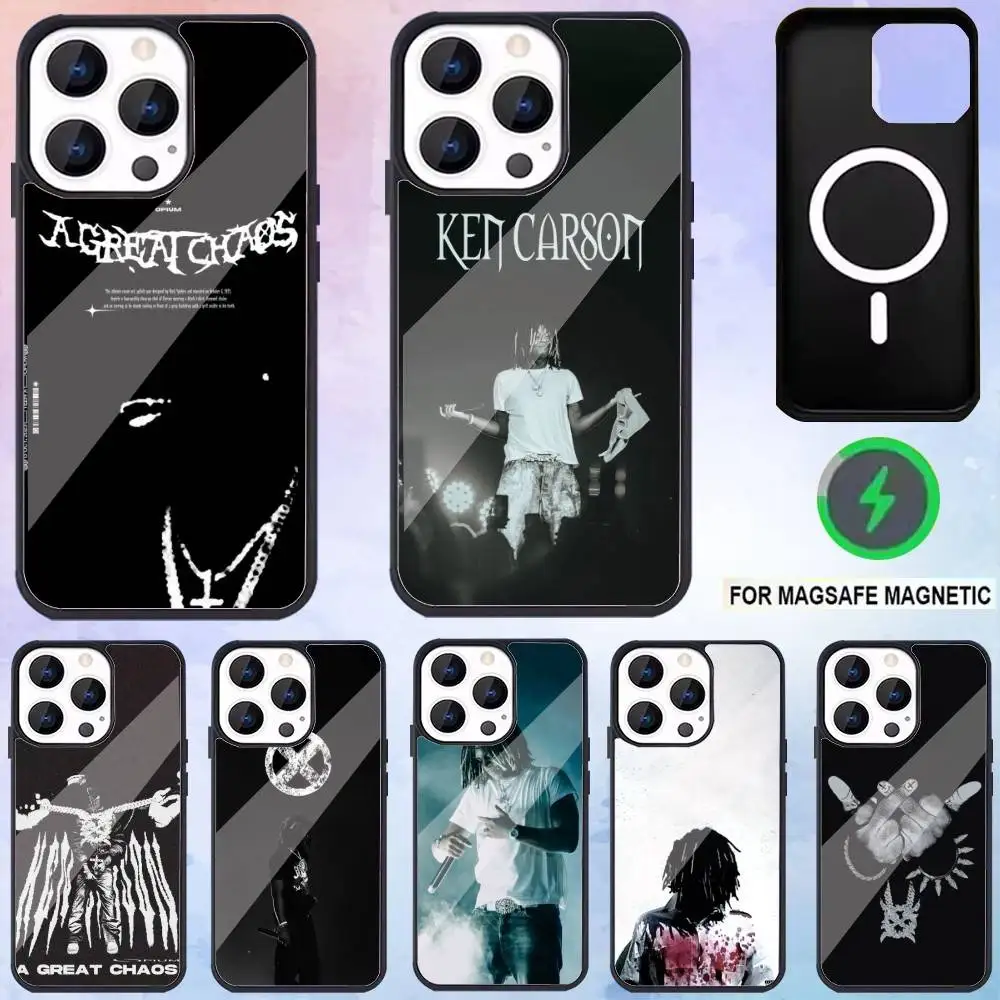 

Ken Carson More Chaos Phone Case For iPhone17,16,15,14,13,12,11 Plus,Pro Max Magnetic For Magsafe Wireless Charging