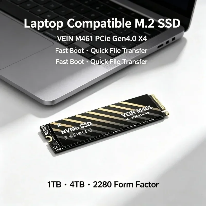 VEIN M461 M.2 2280 PCIe Gen4.0 X4 NVMe SSD 3500MB/s Read Speed 500GB-4TB Internal Gaming Solid State Drive For Laptop Desktop PC