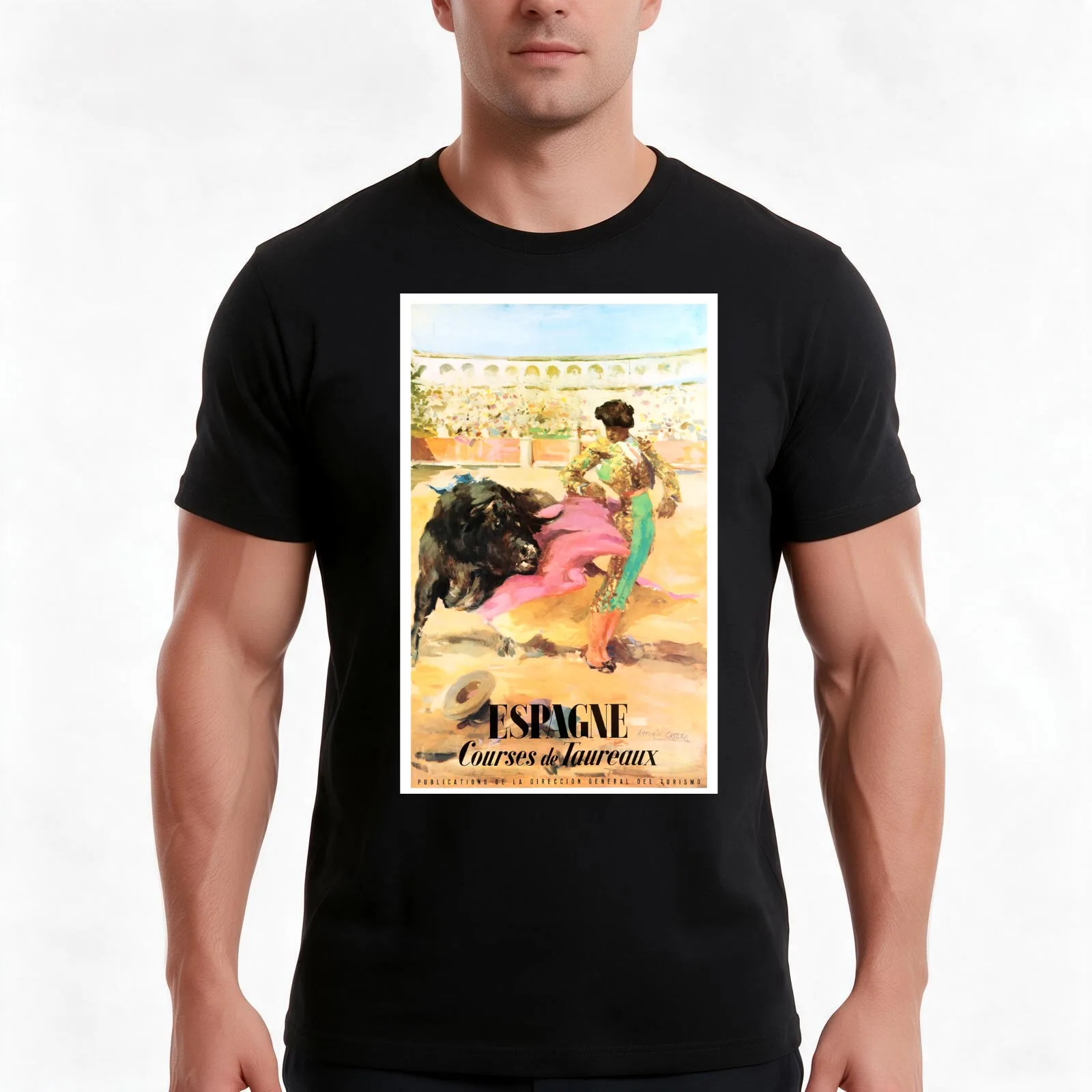 Spain Vintage Travel Poster Restored T-Shirt Summer Casual Cotton Tee Oversized Streetwear Tops Vintage Graphic Print